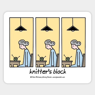 Knitter's block Sticker